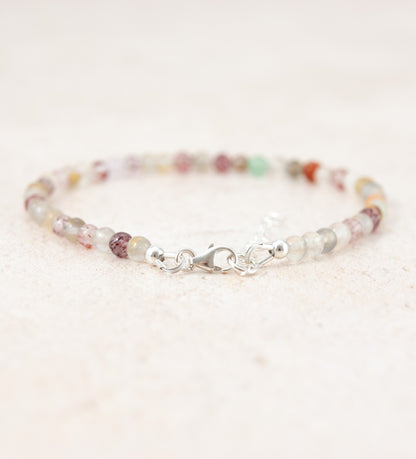 Multicolour Rutile Quartz Dainty Gemstone Bracelet