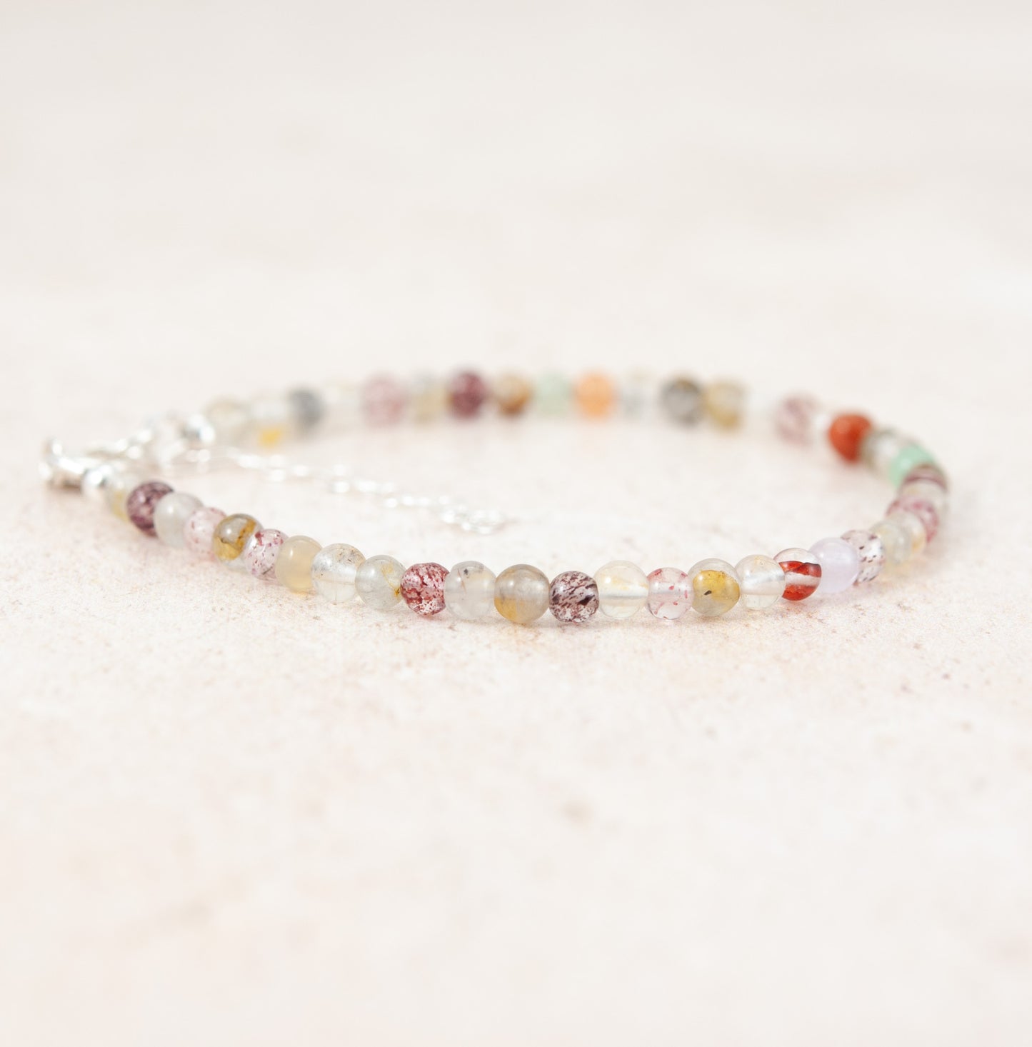 Multicolour Rutile Quartz Dainty Gemstone Bracelet