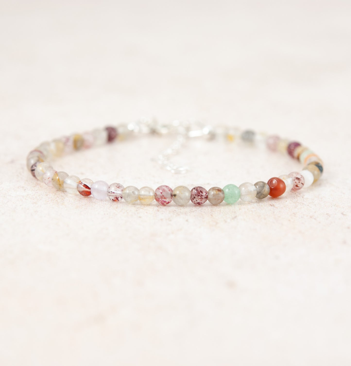Multicolour Rutile Quartz Dainty Gemstone Bracelet