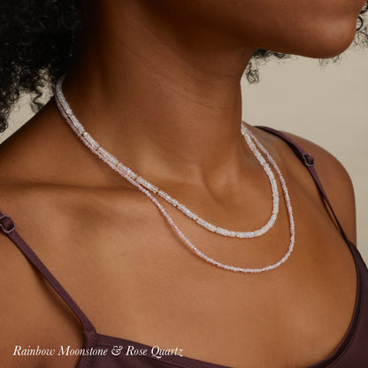 Dainty Rainbow Moonstone Necklace (AAA Grade)