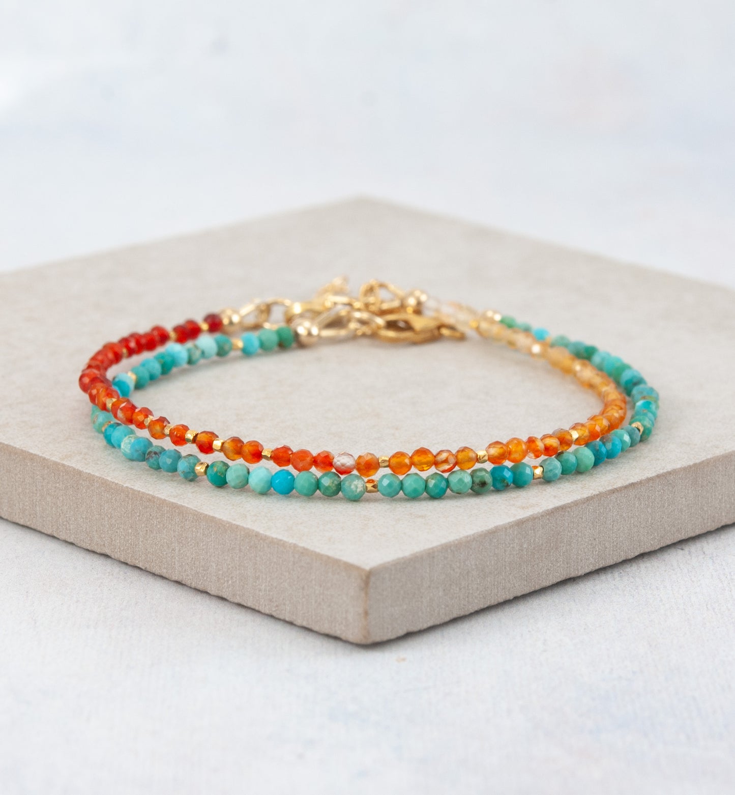 Tiny Ombre / Shaded Carnelian Bracelet