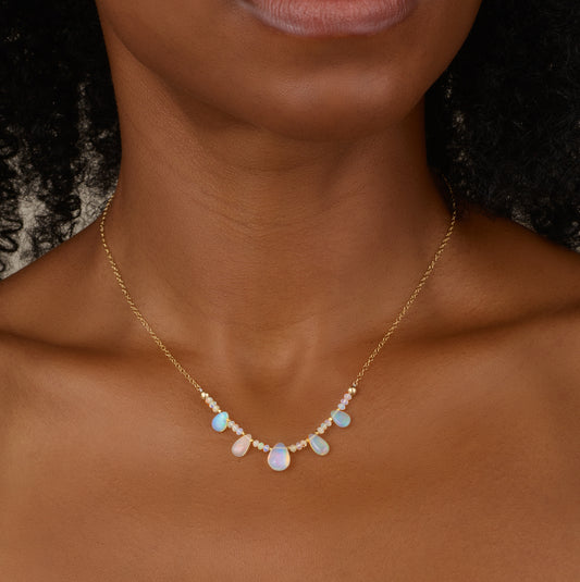 Opal Droplets Necklace