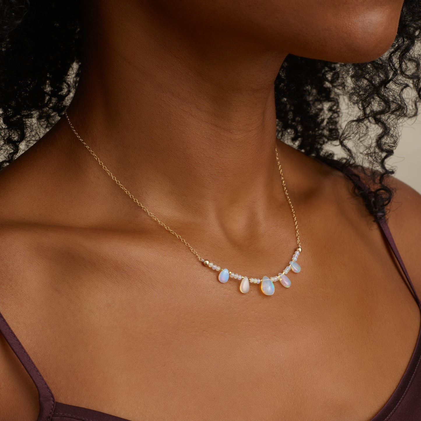 Opal Droplets Necklace