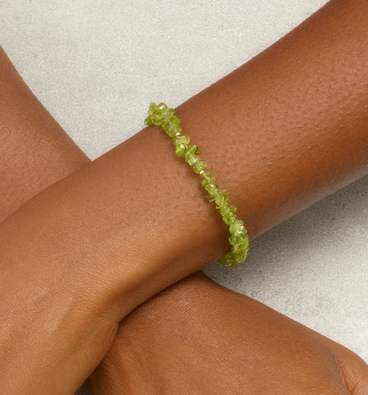 Raw Peridot Gemstone Bracelet