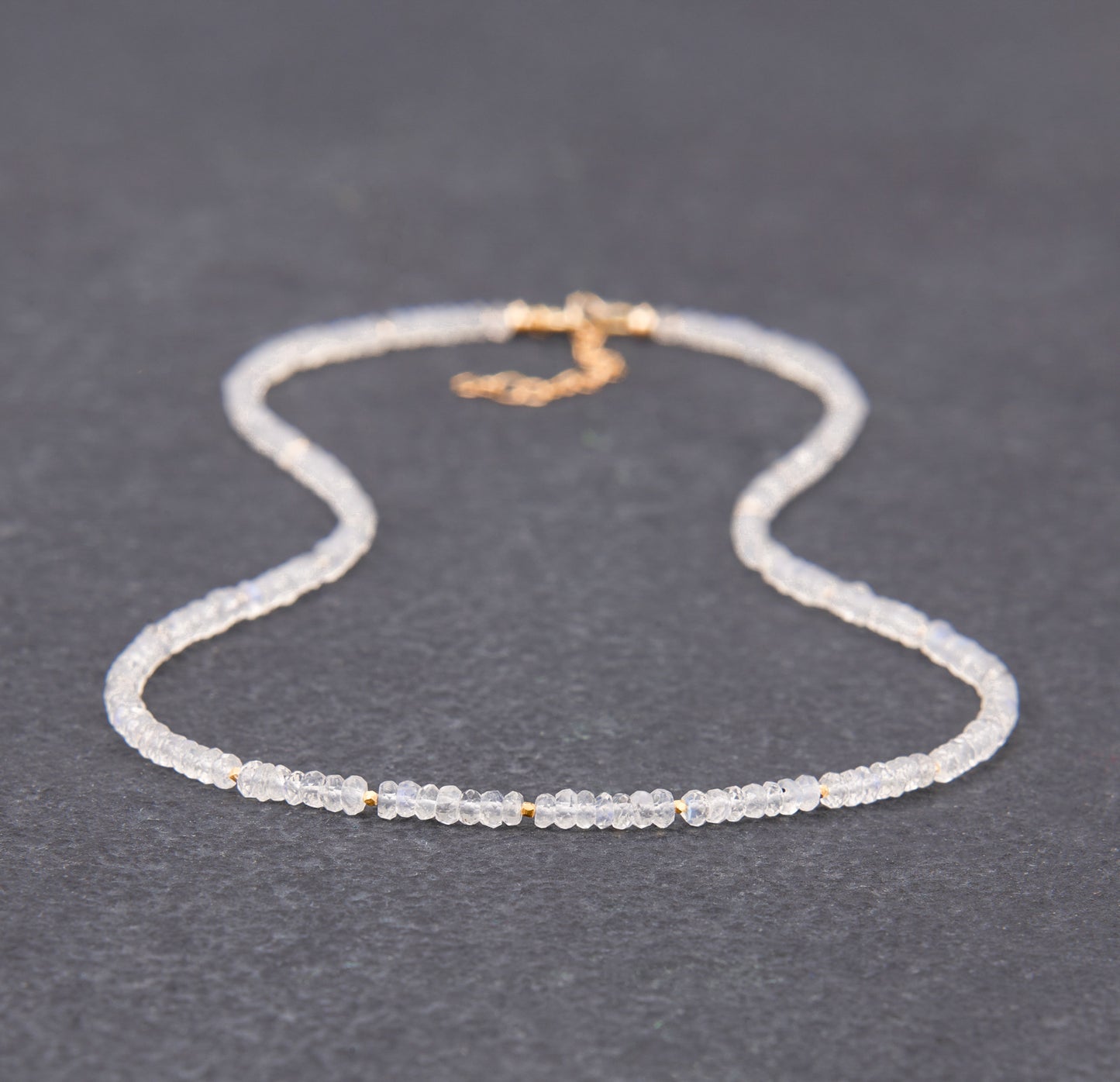 Dainty Rainbow Moonstone Necklace (AAA Grade)