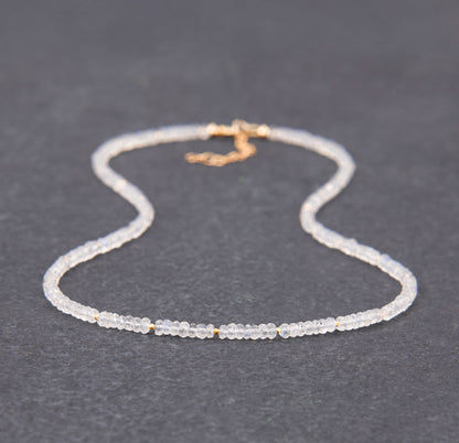 Dainty Rainbow Moonstone Necklace (AAA Grade)