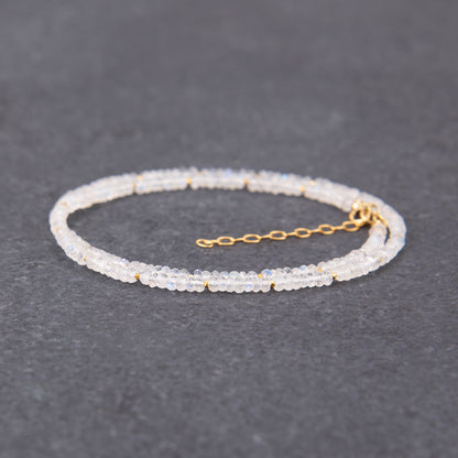 Dainty Rainbow Moonstone Necklace (AAA Grade)