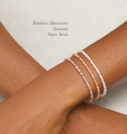 Dainty Sunstone Gemstone Bracelet (2mm)