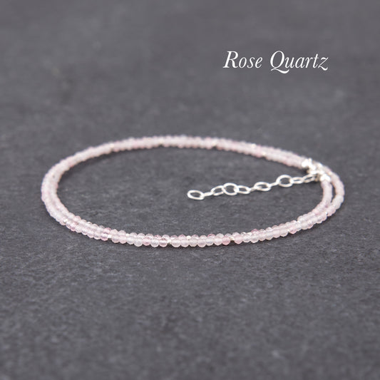 Dainty Rose Quartz Gemstone Necklace