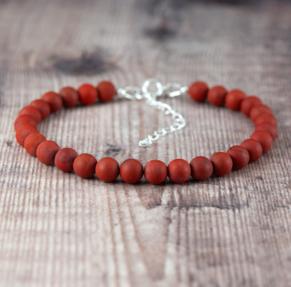Red Jasper Men's Gemstone Bracelet