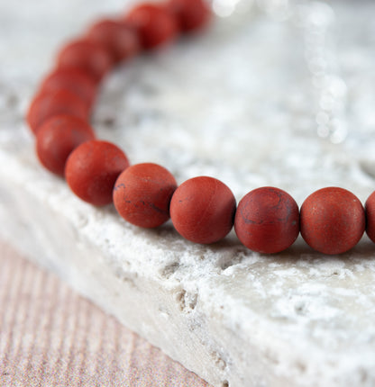 Red Jasper Men's Gemstone Bracelet