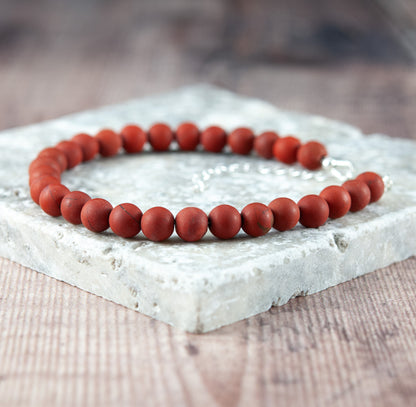 Red Jasper Men's Gemstone Bracelet