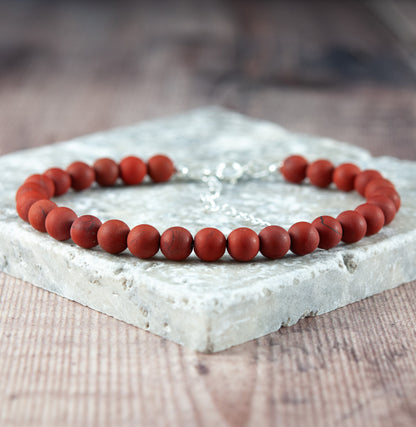 Red Jasper Men's Gemstone Bracelet