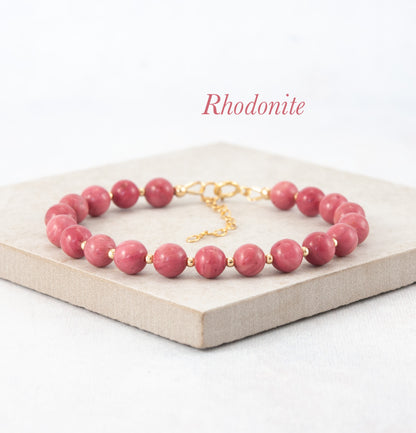 Rhodonite Gemstone Bracelet