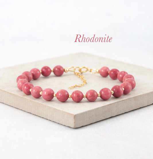 Rhodonite Gemstone Bracelet