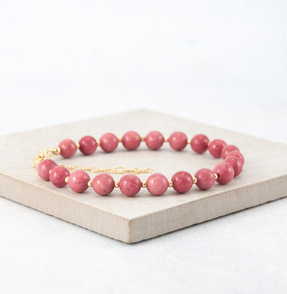 Rhodonite Gemstone Bracelet