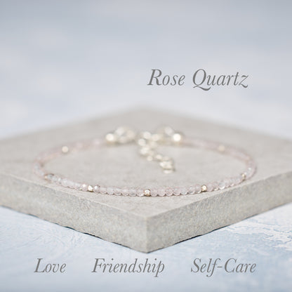 Rose Quartz Dainty Bracelet