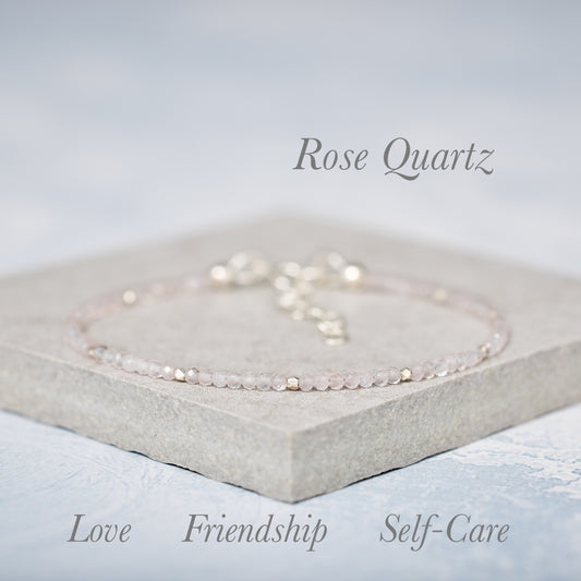 Rose Quartz Dainty Bracelet