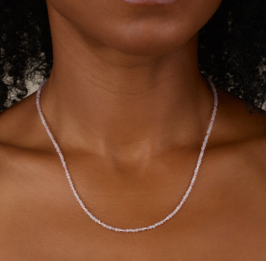 Dainty Rose Quartz Gemstone Necklace