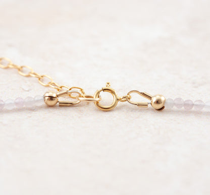 Dainty Rose Quartz Gemstone Necklace