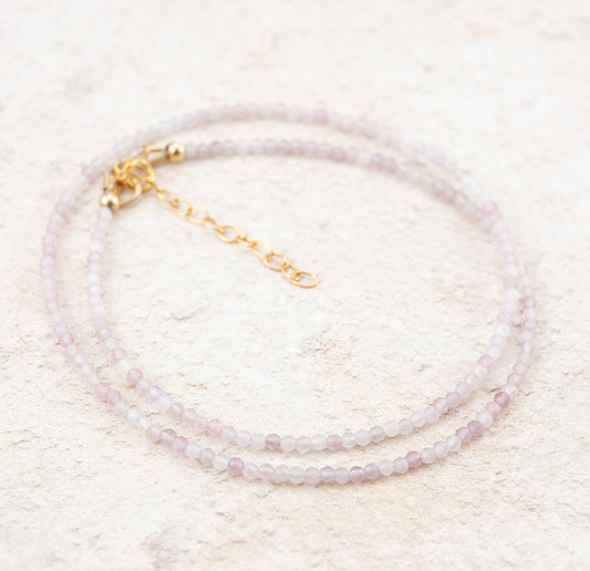 Dainty Rose Quartz Gemstone Necklace