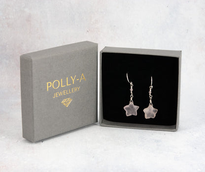 Rose Quartz Star Earrings