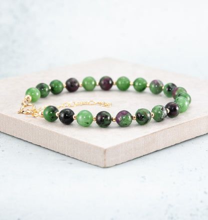 Ruby Zoisite Gemstone Bracelet