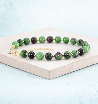 Ruby Zoisite Gemstone Bracelet