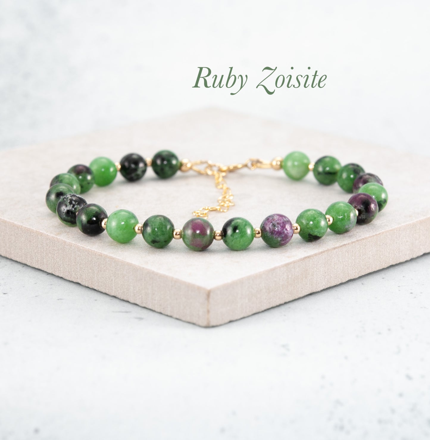 Ruby Zoisite Gemstone Bracelet