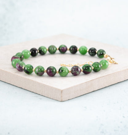 Ruby Zoisite Gemstone Bracelet