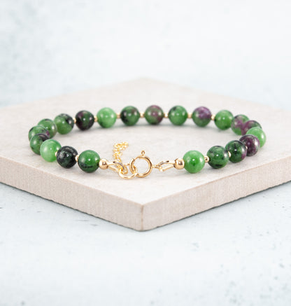 Ruby Zoisite Gemstone Bracelet