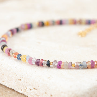 Dainty Multicolour Sapphire Gemstone Bracelet