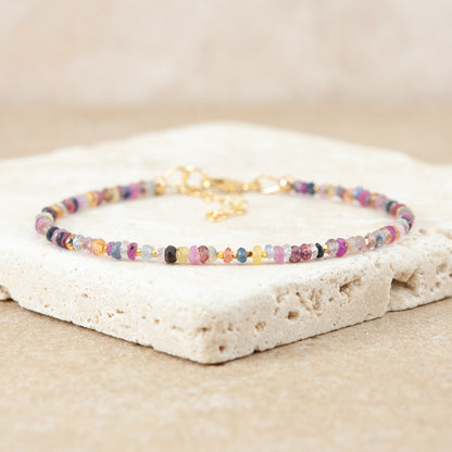 Dainty Multicolour Sapphire Gemstone Bracelet