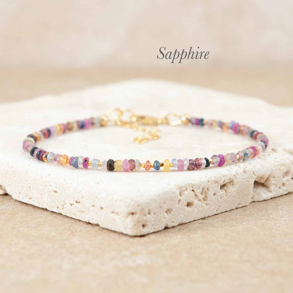 Dainty Multicolour Sapphire Gemstone Bracelet