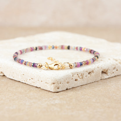 Dainty Multicolour Sapphire Gemstone Bracelet