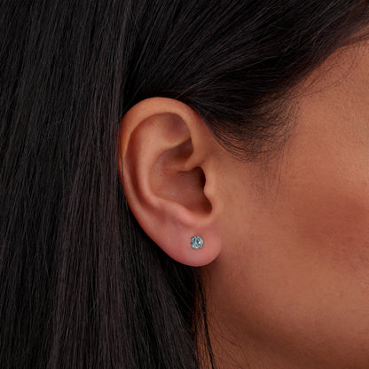 Dainty Sky Blue Topaz Gemstone Stud Earrings