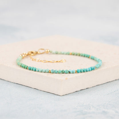 Sleeping Beauty Turquoise Dainty Bracelet, Ombre Blue & Green