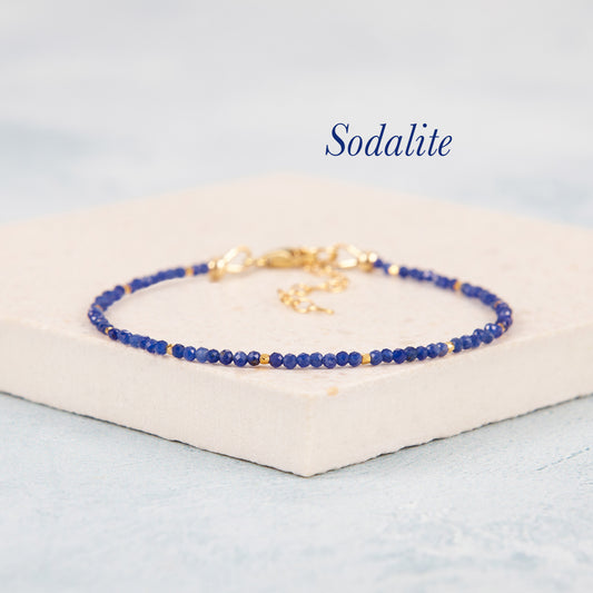Sodalite Dainty Gemstone Bracelet (AAA Grade)