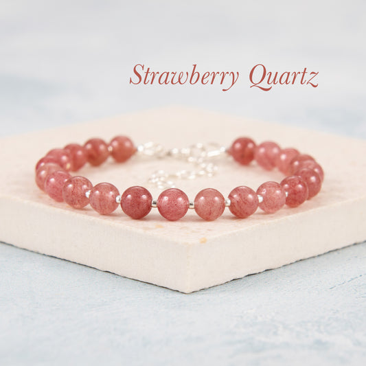 Strawberry Quartz Gemstone Bracelet