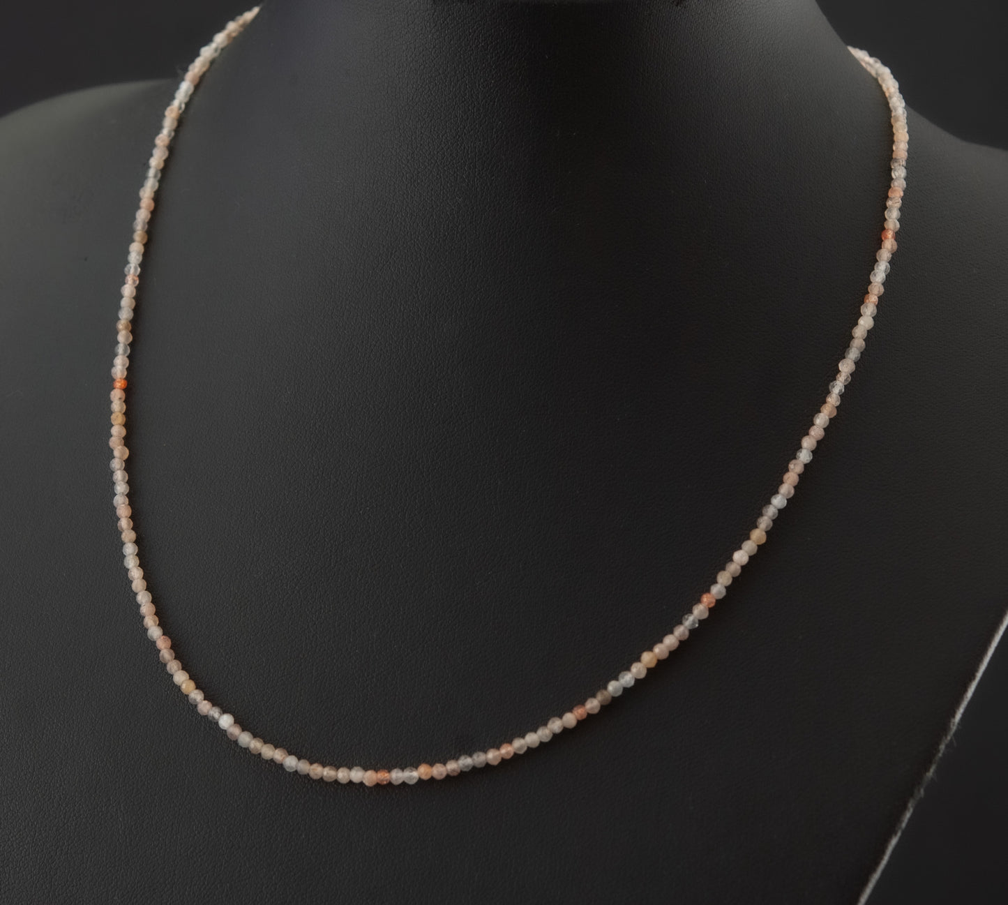 Dainty Sunstone and Moonstone Gemstone Necklace