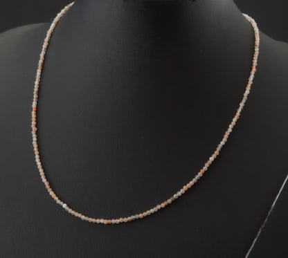 Dainty Sunstone and Moonstone Gemstone Necklace