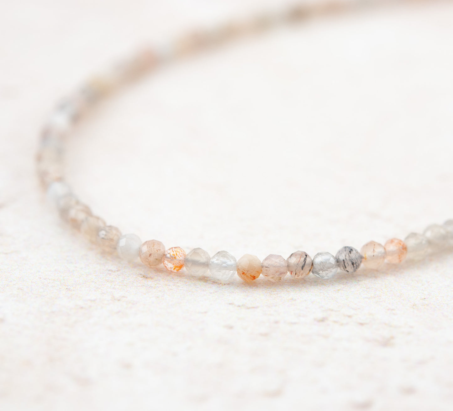 Dainty Sunstone and Moonstone Gemstone Necklace