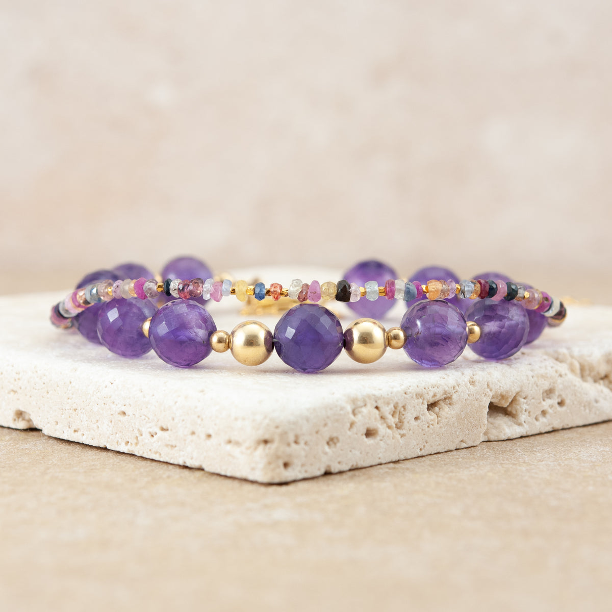 Dainty Multicolour Sapphire Gemstone Bracelet