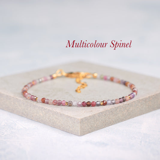 Multicolour Spinel Dainty Gemstone Bracelet
