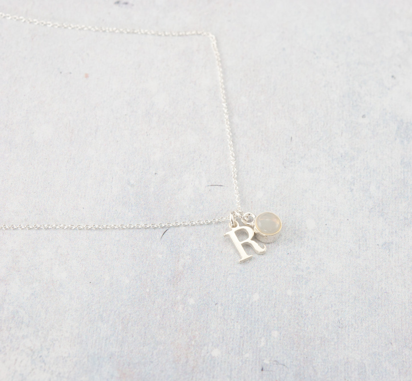 Initial & Opal October Birthstone Necklace