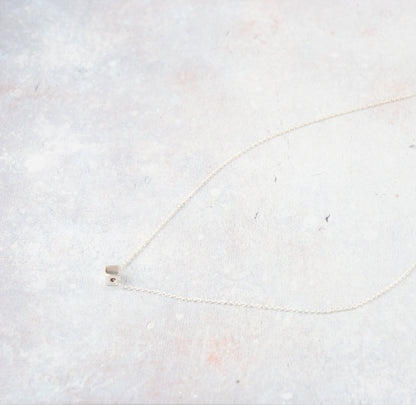 Sterling Silver Tiny Cube Necklace