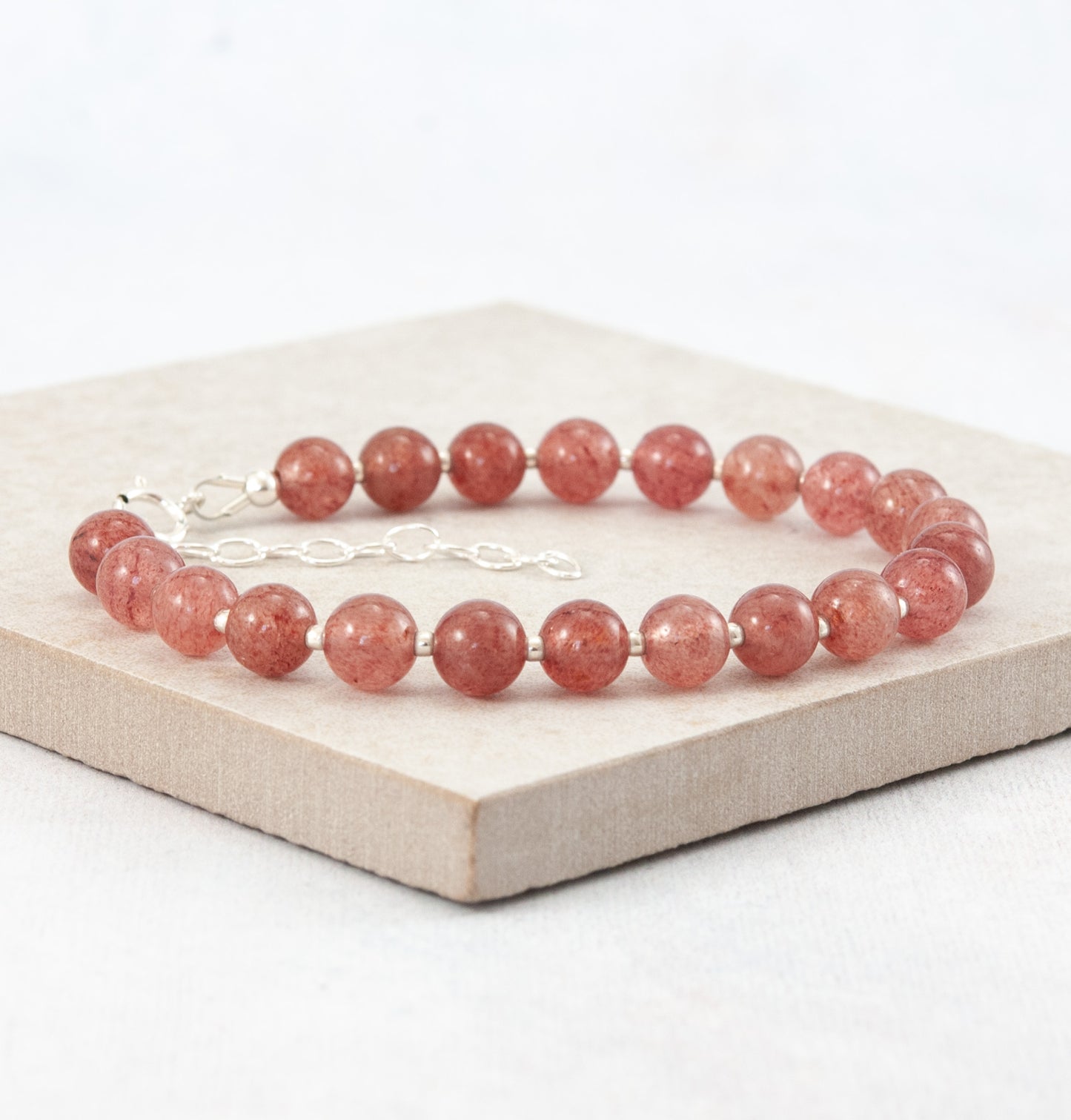 Strawberry Quartz Gemstone Bracelet