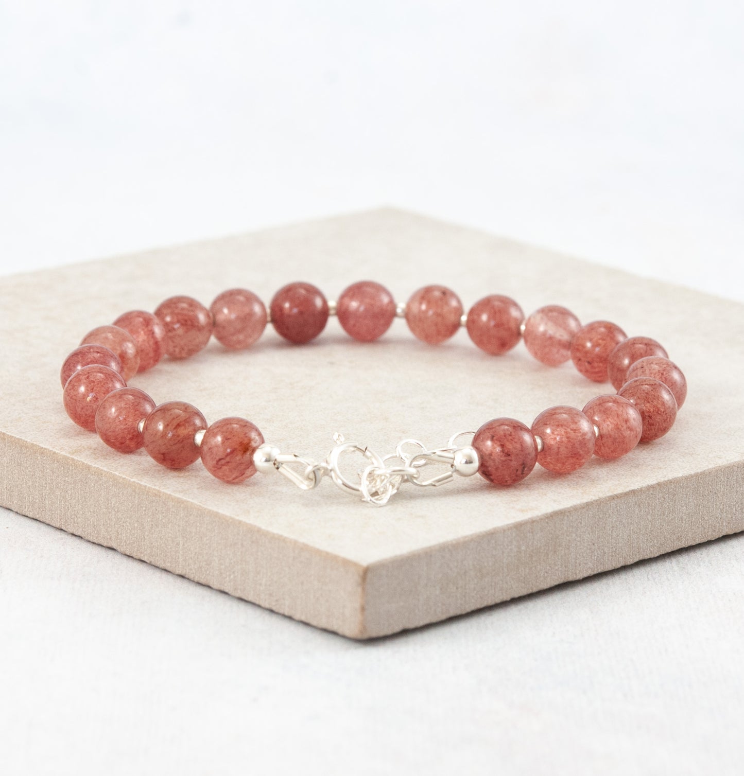 Strawberry Quartz Gemstone Bracelet