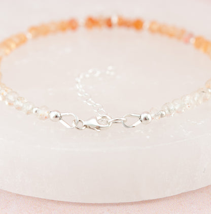 Oregon Sunstone & Sun Charm Bracelet (AA Grade Gemstones)