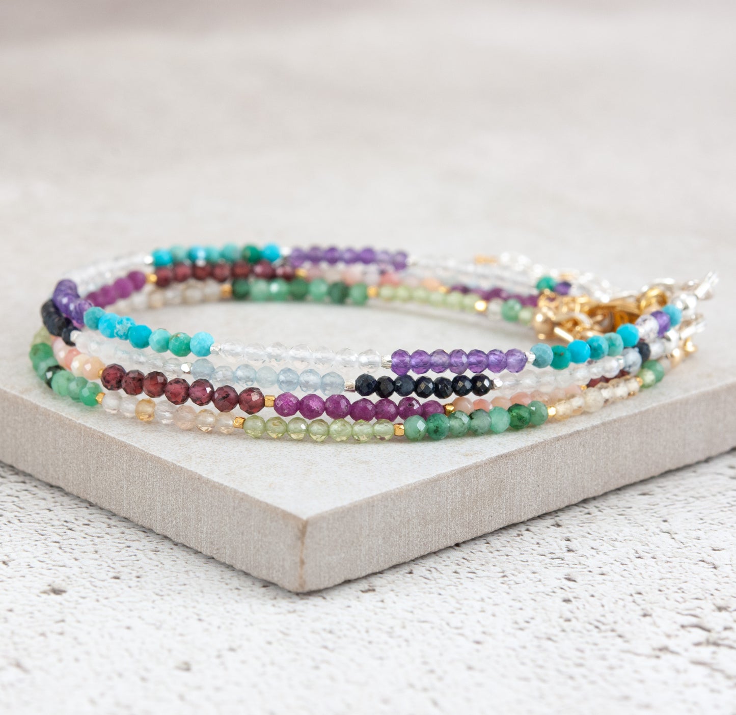 Dainty Three Birthstone Bracelet (14k Gold Fill)